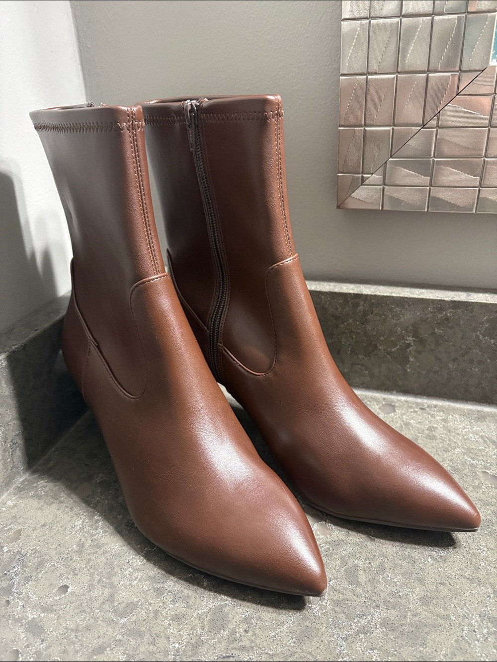 Dolce Vita Alexis Brown Pointed Toe Ankle Boots